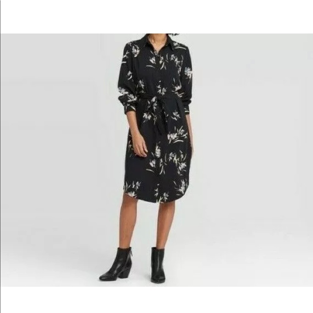 NWT ANew day long sleeve floral dress 004